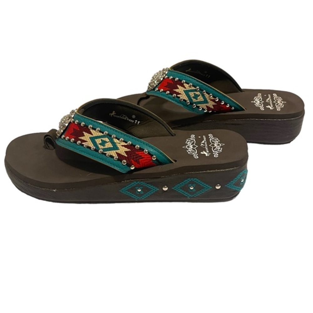 Montana‎ West ~ Concho Aztec Flip Flops ~ NWOT ~ 11 - Picture 4 of 9